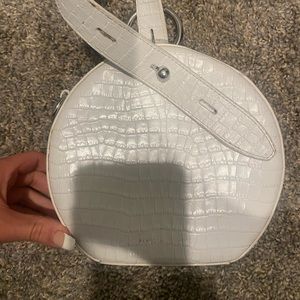 Rebecca Minkoff leather croc circle bag